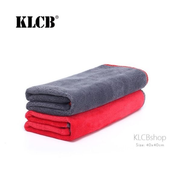 KLCB ผ้าไมโครไฟเบอร์ 40x40 สีเทาขอบแดง - Image 3