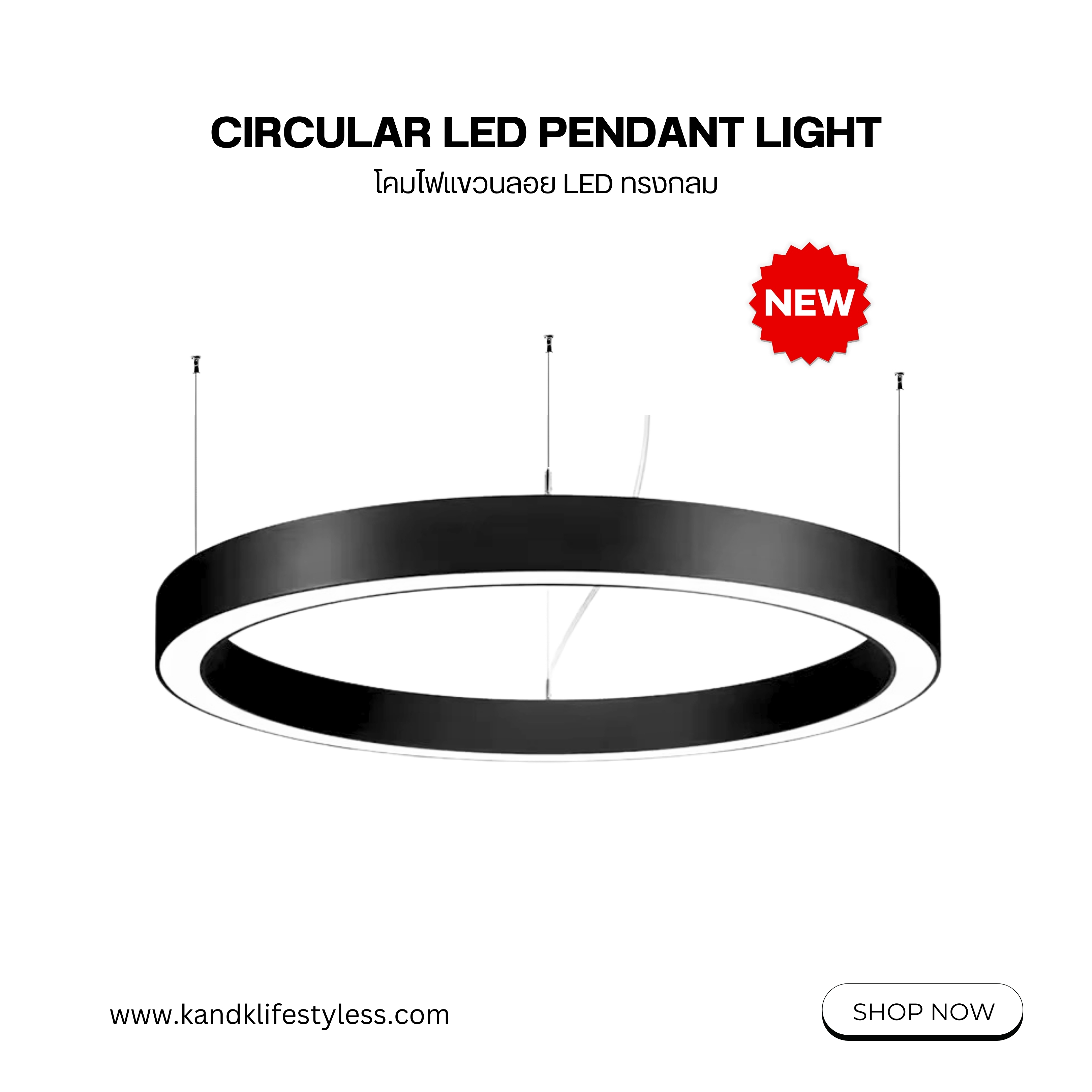 NEW โคมไฟแขวนลอย LED ทรงกลม